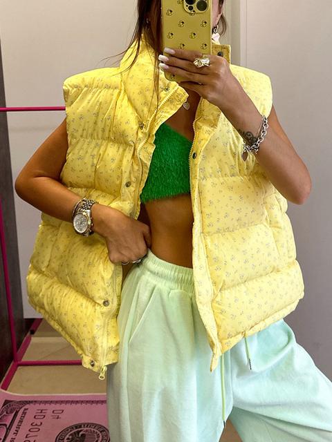 Giacca con gilet floreale senza maniche