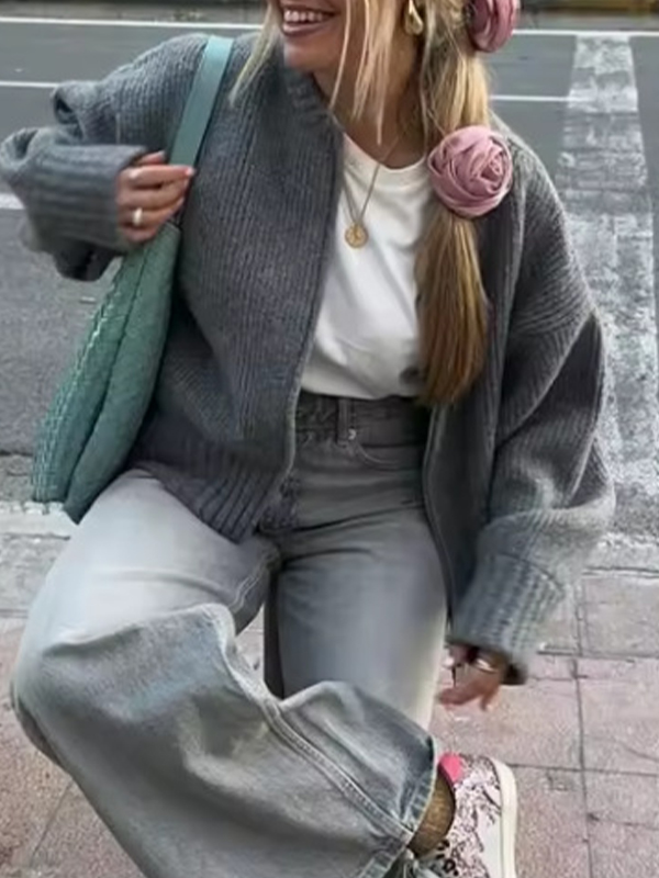EMMIOL Versatile Crew Neck Commuting Cardigan