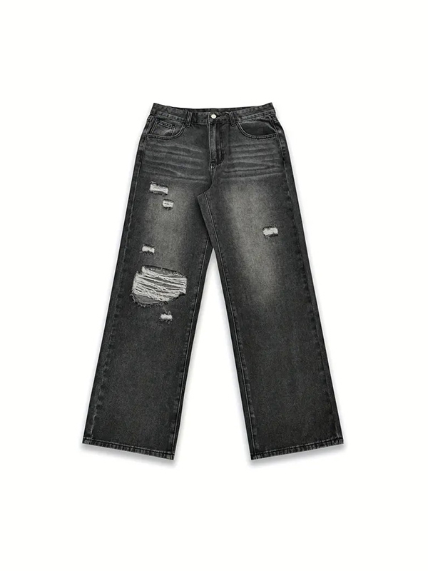 EMMIOL Vintage Distressed Worn Boyfriend Jeans