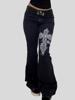 EMMIOL Pantaloni leggermente svasati stampati, jeans svasati