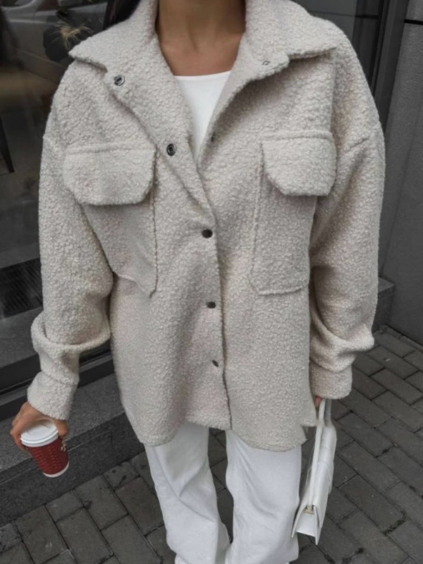 EMMIOL Solid-Coloured Casual Wear Jacket