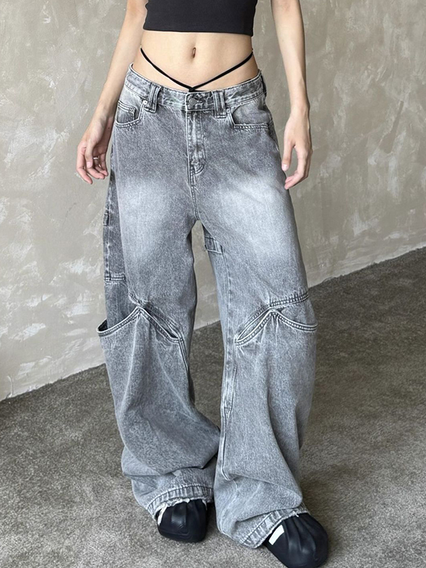 EMMIOL Jeans boyfriend vintage con effetto invecchiato