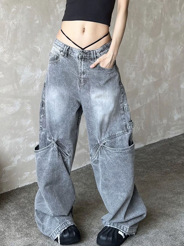 EMMIOL Jeans boyfriend vintage con effetto invecchiato
