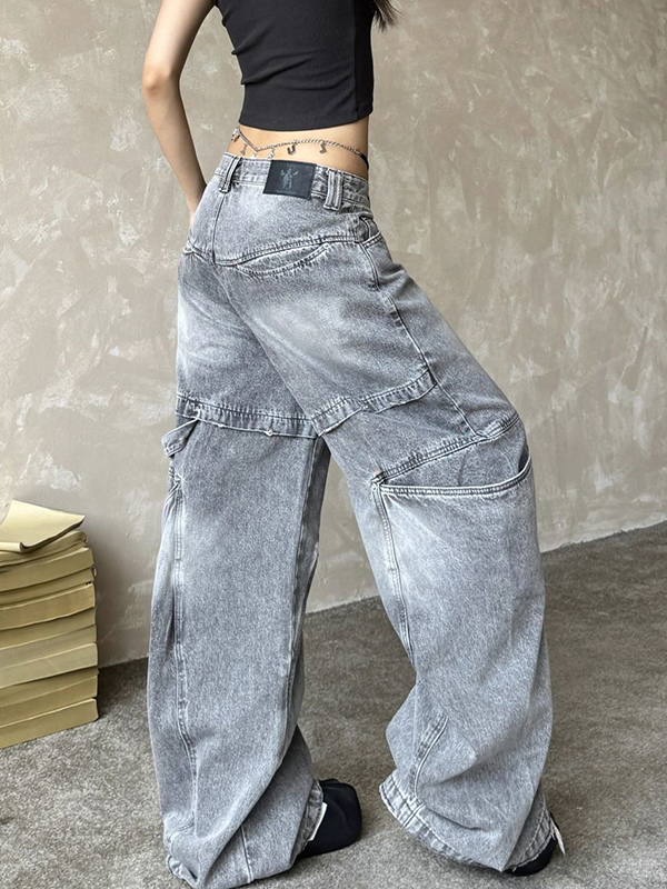 EMMIOL Jeans boyfriend vintage con effetto invecchiato