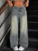 EMMIOL Jeans boyfriend larghi in stile vintage consumato