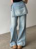 EMMIOL Jeans boyfriend finti in due pezzi con cerniera laterale