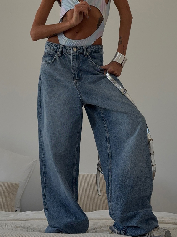 EMMIOL Jeans boyfriend con stampa di lettere firmate