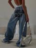 EMMIOL Jeans boyfriend con stampa di lettere firmate