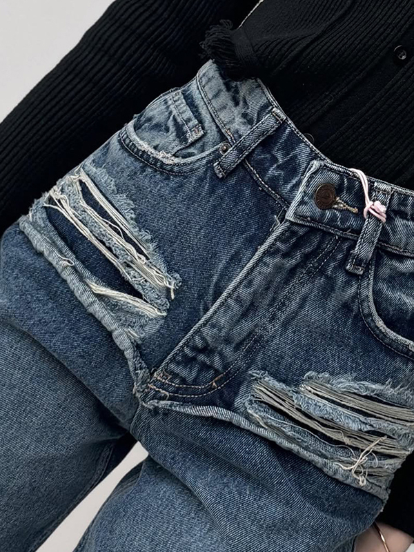 EMMIOL Jeans boyfriend effetto usurato firmati