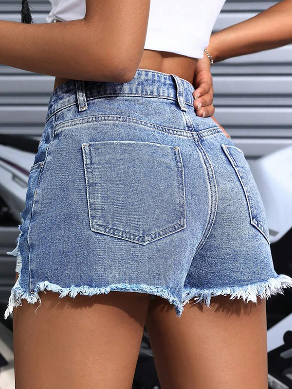 EMMIOL Pantalones cortos de mezclilla desgastados y desgastados