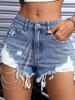 EMMIOL Pantalones cortos de mezclilla desgastados y desgastados