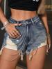 EMMIOL Pantalones cortos de mezclilla desgastados y desgastados