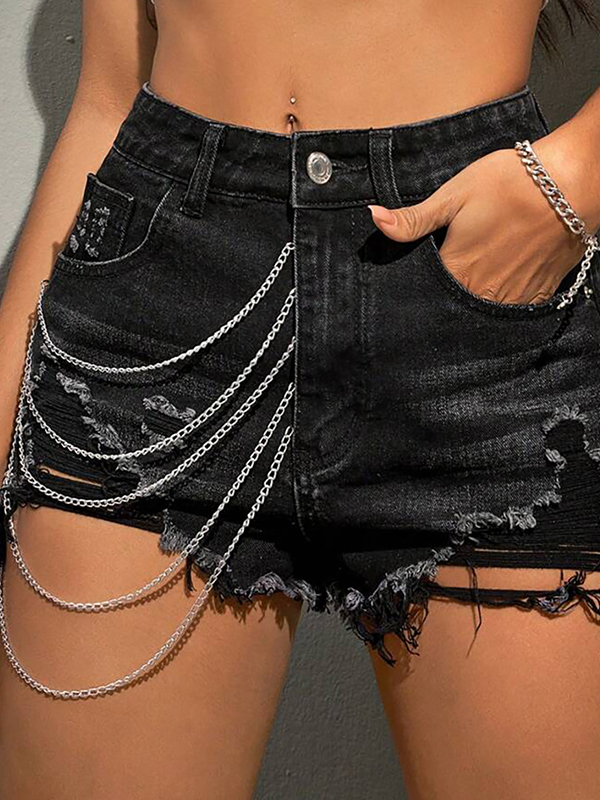 EMMIOL Pantalones cortos de mezclilla desgastados y desgastados
