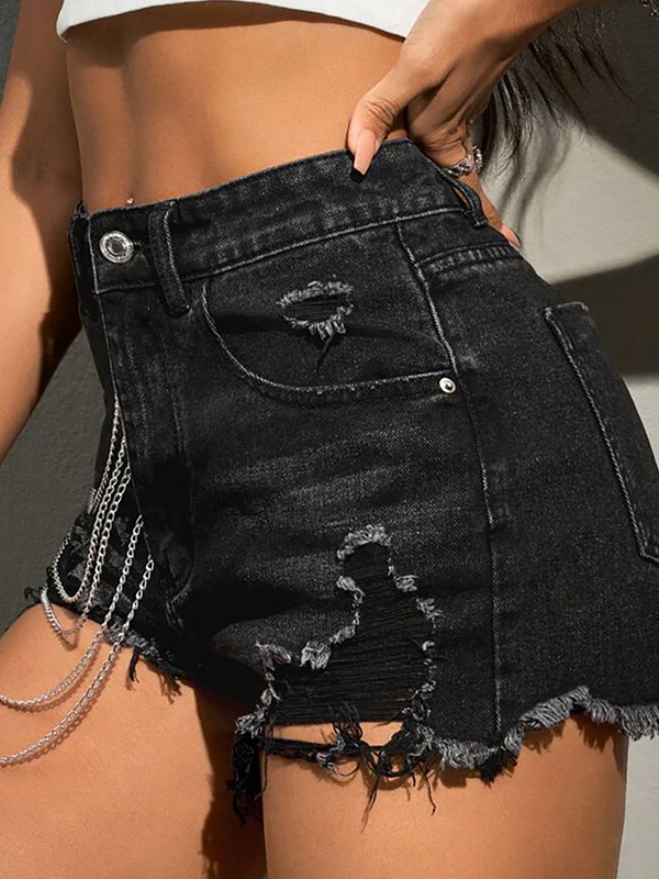 EMMIOL Pantalones cortos de mezclilla desgastados y desgastados