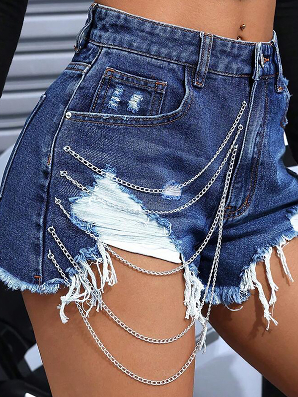 EMMIOL Pantalones cortos de mezclilla desgastados y desgastados