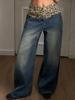 EMMIOL Vaqueros boyfriend con patchwork y estampado de leopardo