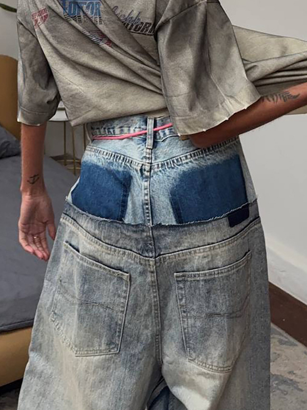 EMMIOL Jeans boyfriend patchwork consumati