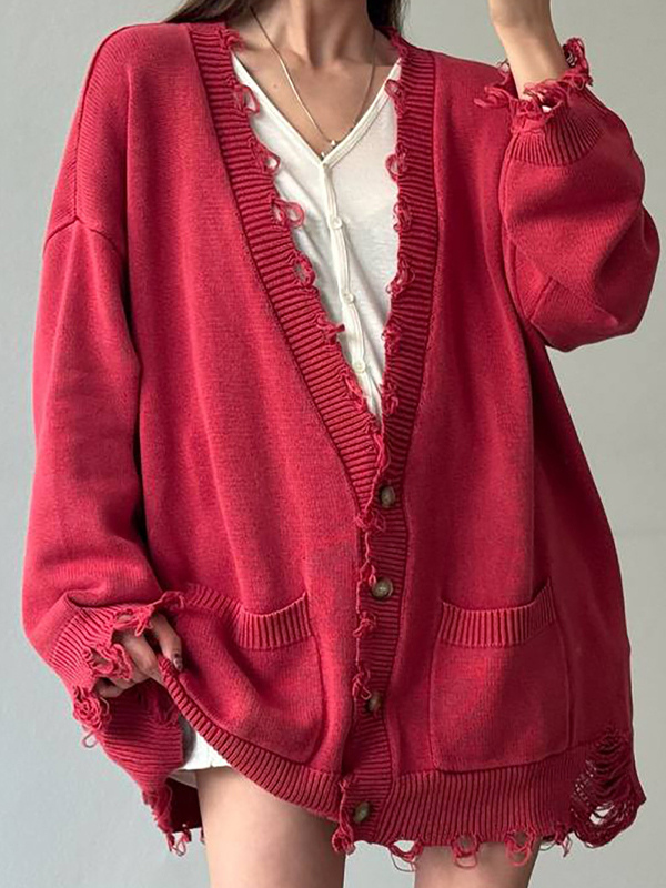 EMMIOL Cardigan in maglia danneggiato dalla dopamina