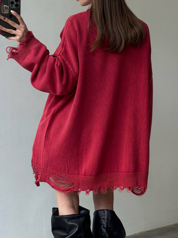 EMMIOL Cardigan in maglia danneggiato dalla dopamina
