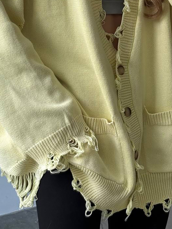 EMMIOL Cardigan in maglia danneggiato dalla dopamina