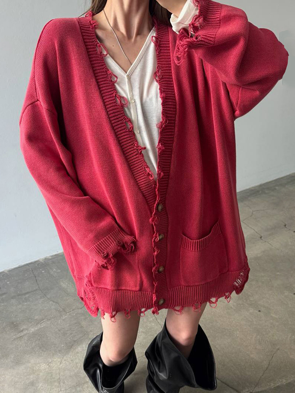EMMIOL Cardigan in maglia danneggiato dalla dopamina