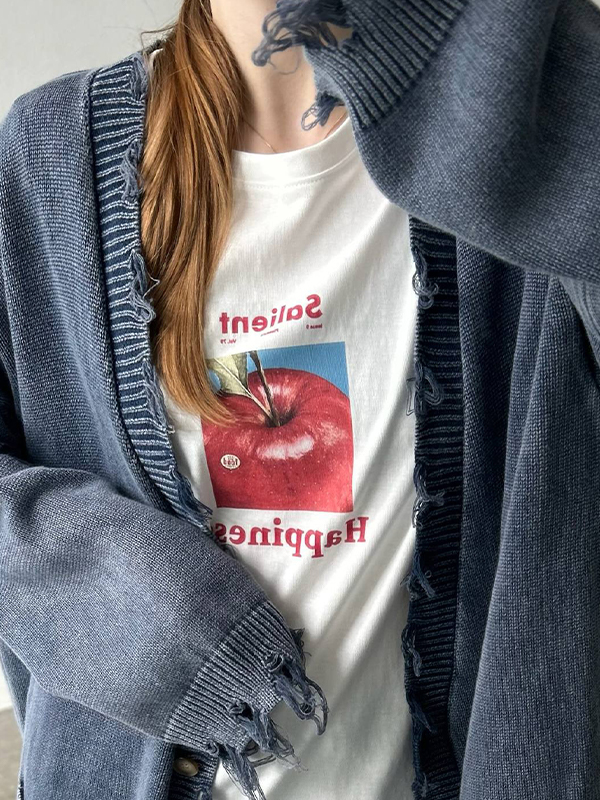EMMIOL Cardigan in maglia danneggiato dalla dopamina