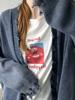 EMMIOL Dopamine-Damaged Knitwear Cardigan