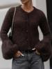 EMMIOL Fur-Lined Bell Sleeves Cardigan