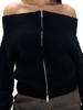 EMMIOL One-Shoulder Vintage Cardigan