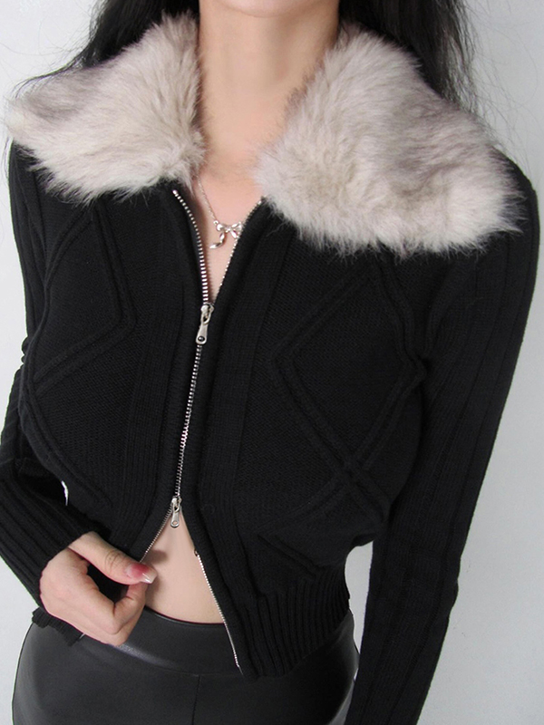 EMMIOL Giacca patchwork in pelliccia sintetica stile Spicy Girl