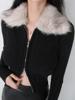 EMMIOL Giacca patchwork in pelliccia sintetica stile Spicy Girl
