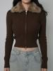 EMMIOL Giacca patchwork in pelliccia sintetica stile Spicy Girl