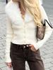 EMMIOL Cardigan patchwork di pelliccia