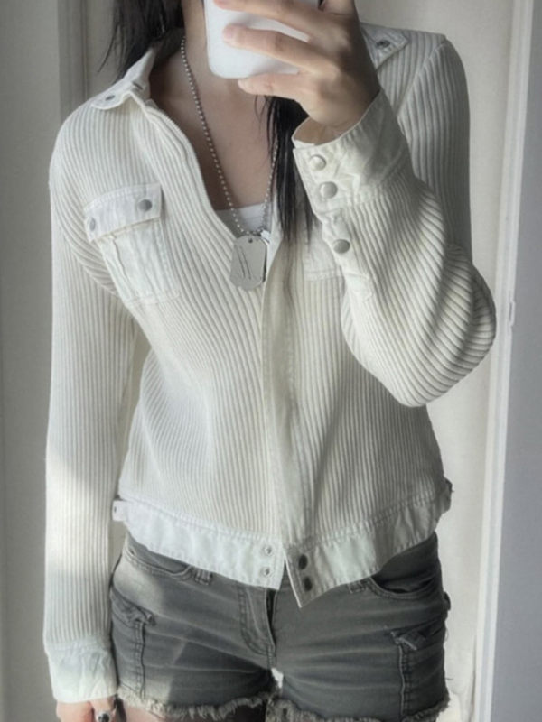 EMMIOL Giacca in maglia con revers a tacca