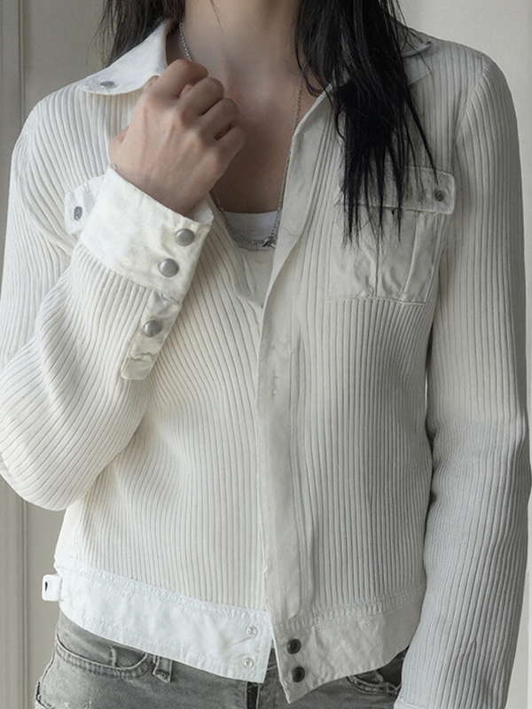 EMMIOL Giacca in maglia con revers a tacca