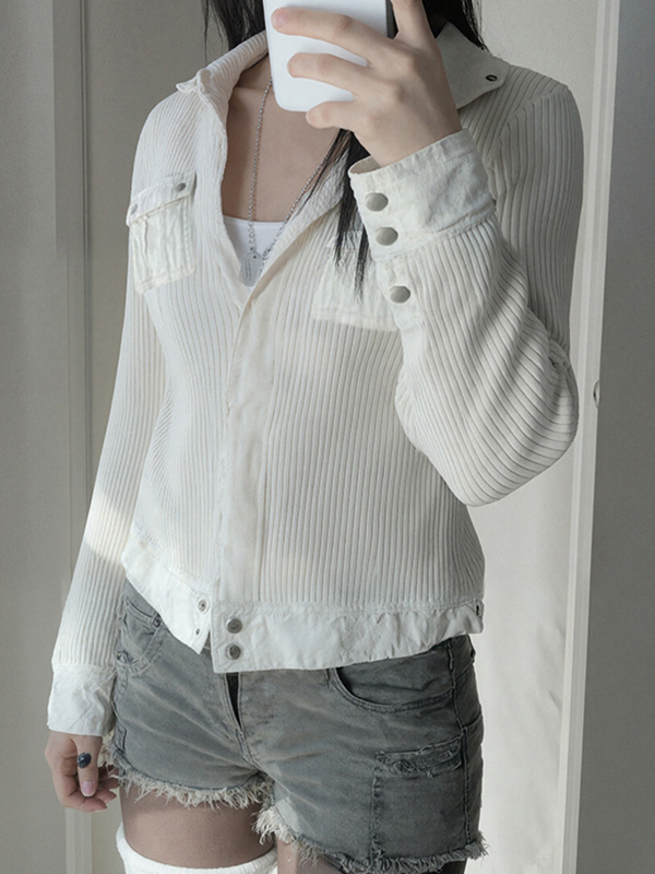 EMMIOL Giacca in maglia con revers a tacca