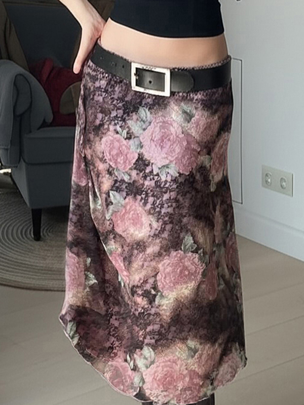 EMMIOL Gonna lunga in pizzo patchwork