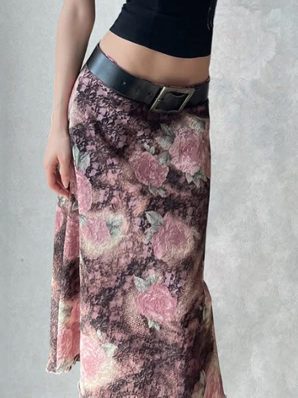 EMMIOL Gonna lunga in pizzo patchwork