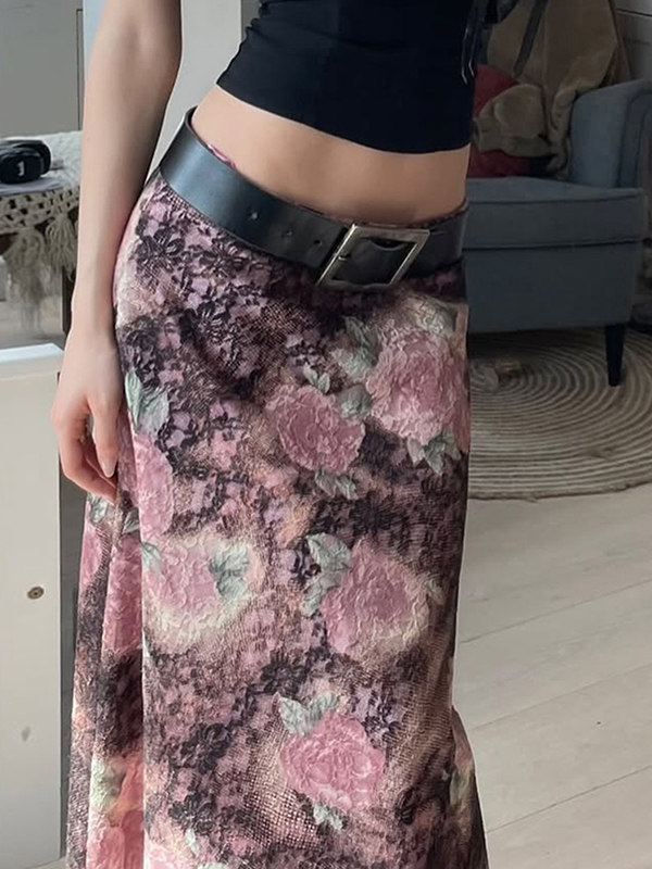 EMMIOL Gonna lunga in pizzo patchwork
