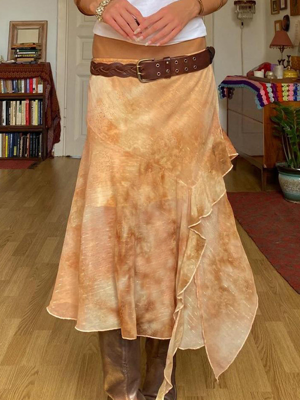 EMMIOL Resort-Style Printing Yeing Maxi Skirt