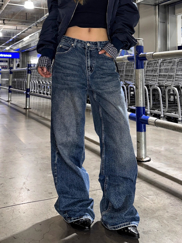 EMMIOL Jeans boyfriend con toppe dell'alfabeto a forma di stella
