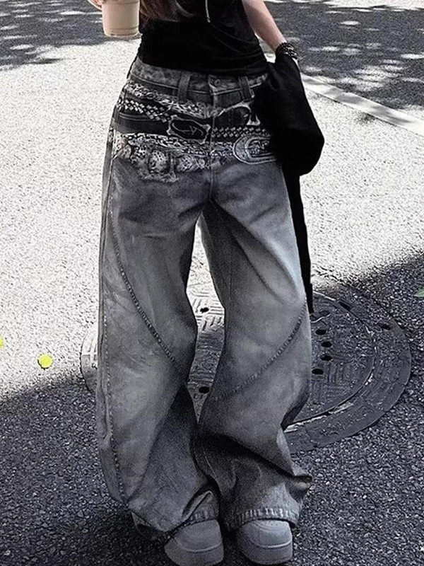 EMMIOL Jeans boyfriend hip-hop americani retrò