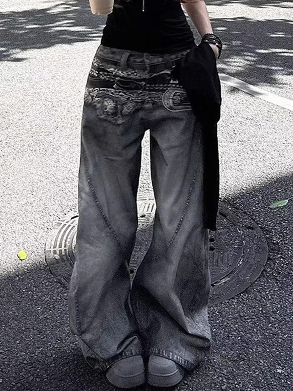 EMMIOL Jeans boyfriend hip-hop americani retrò