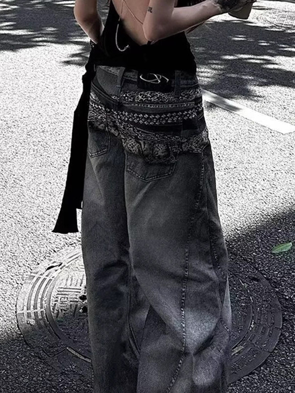 EMMIOL Jeans boyfriend hip-hop americani retrò