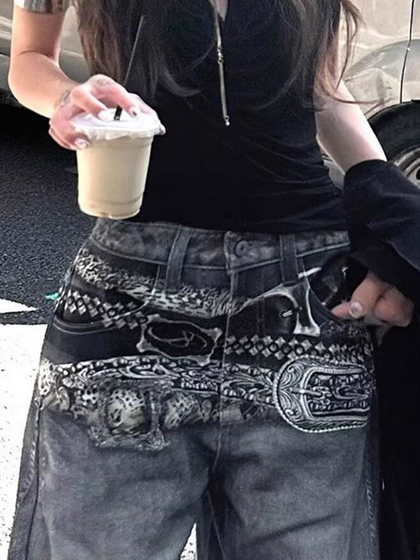 EMMIOL Jeans boyfriend hip-hop americani retrò