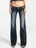 EMMIOL Jeans a zampa retrò casual Y2K