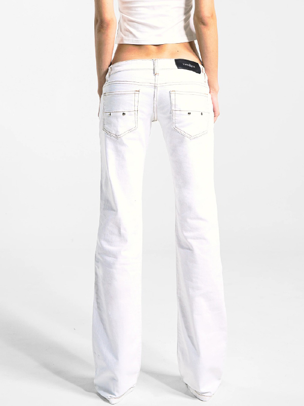 EMMIOL Jeans a zampa retrò casual Y2K