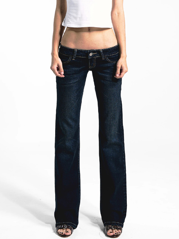 EMMIOL Jeans a zampa retrò casual Y2K