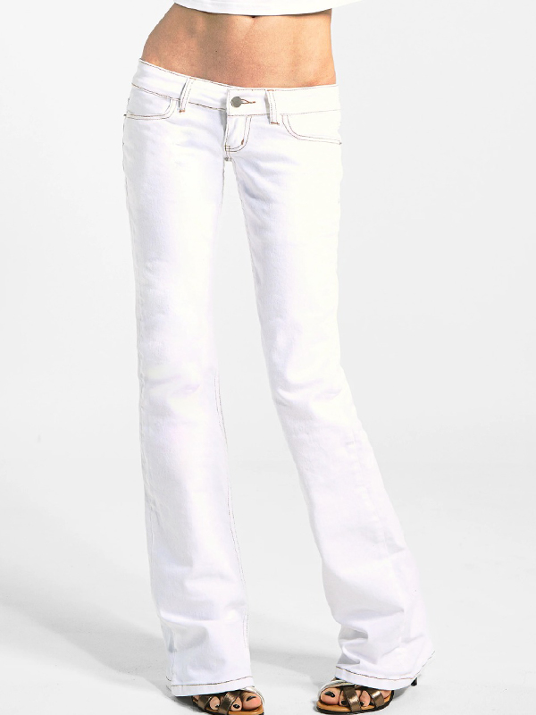 EMMIOL Jeans a zampa retrò casual Y2K