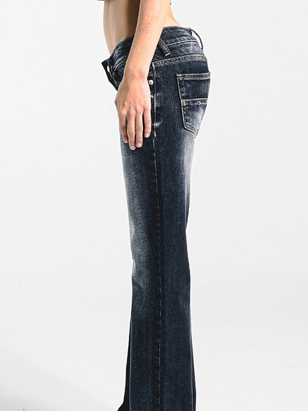 EMMIOL Jeans a zampa retrò casual Y2K